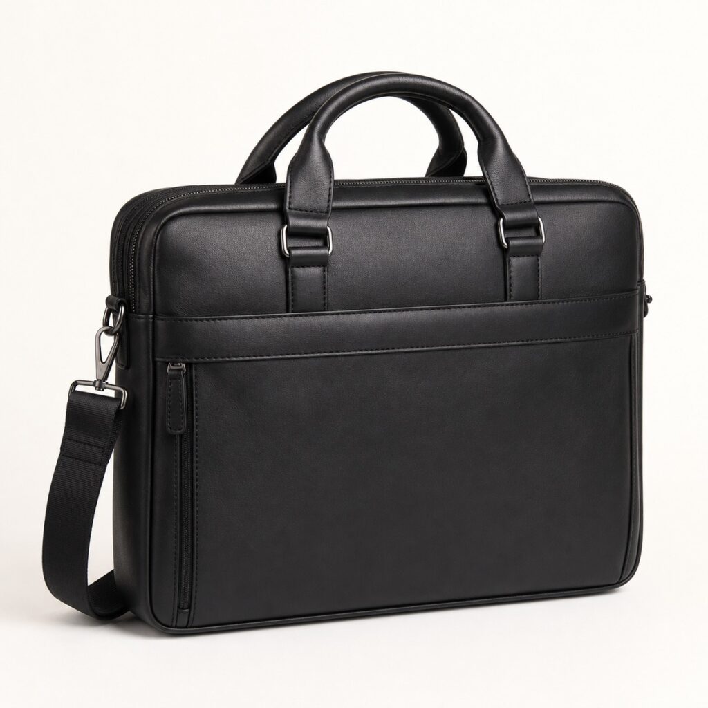 Black Leather Laptop Bag