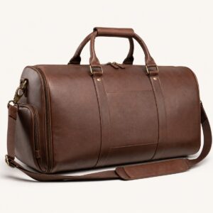 Brown Leather Duffle Bag