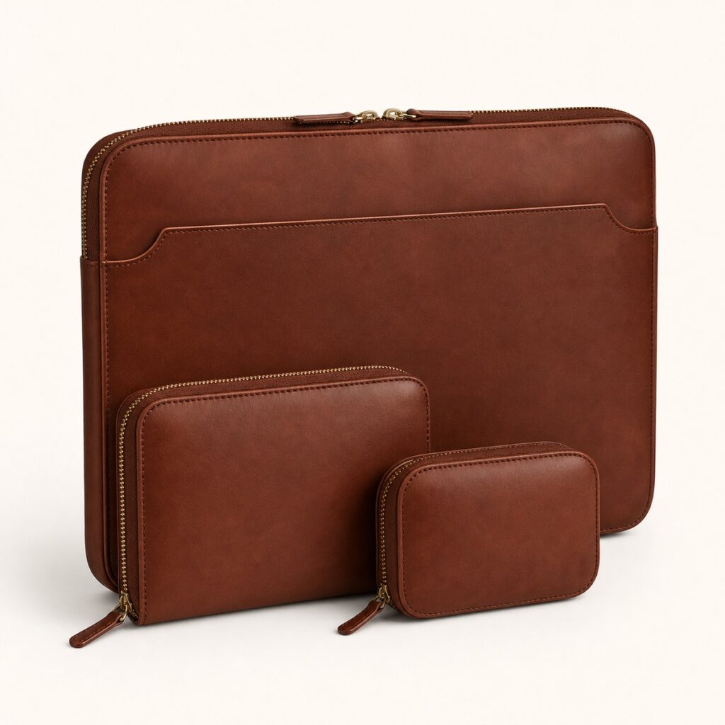 Leather Laptop Sleeve Set