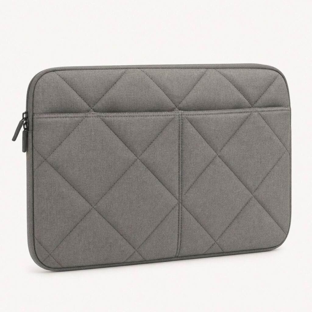 Grey Quilted Laptop Sleeve