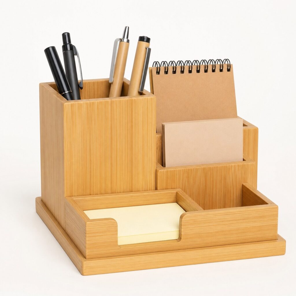Eco-Friendly Bamboo Desk Organizer