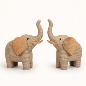 Eco-Friendly Elephant Decor Pair