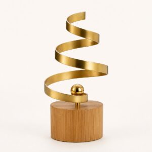 Eco-Friendly Gold Spiral Sculpture