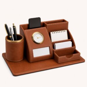 Premium Leather Desktop Organizer