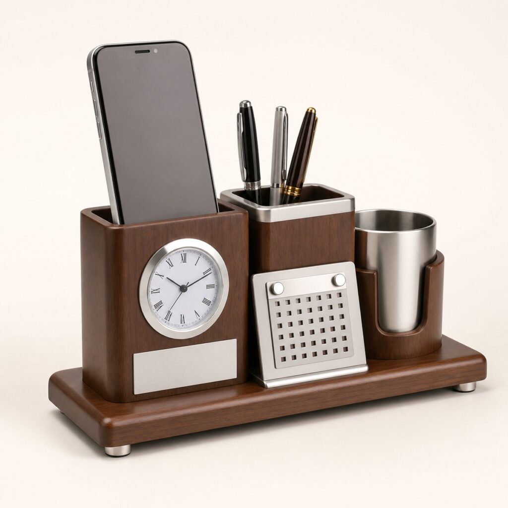 Premium Clock Mobile Pen Stand