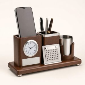 Premium Clock Mobile Pen Stand