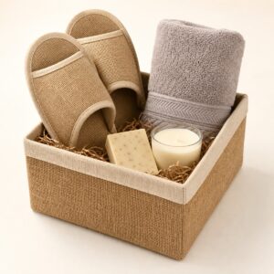 Jute Slipper Towel Hamper