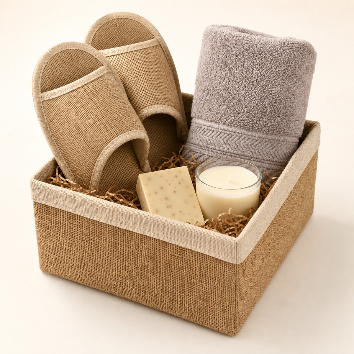 Jute Slipper Towel Hamper