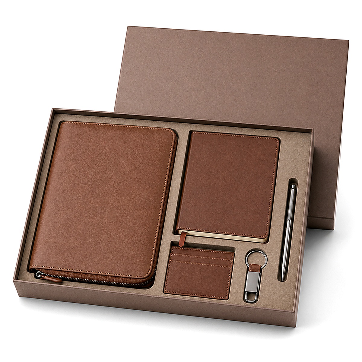 Employee Welcome Kit with Leather Organizer, Notebook and Accessories