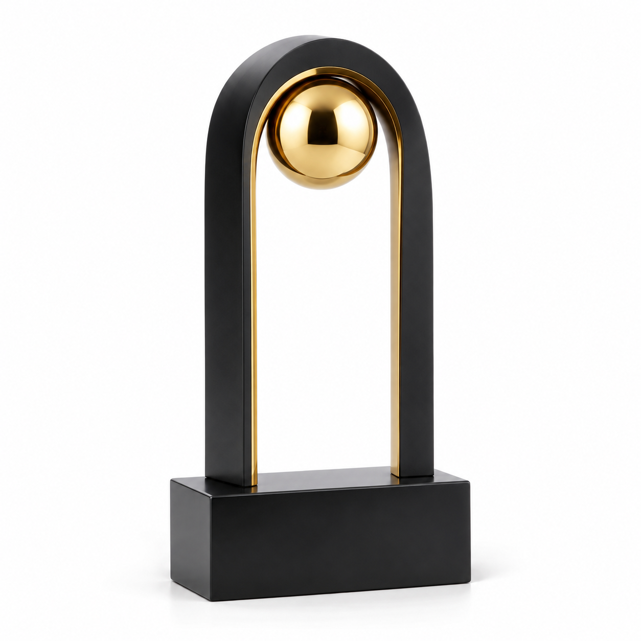 Black Gold Geometric Arch Trophy