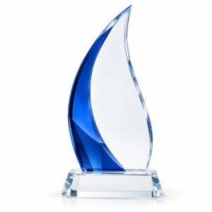 Blue Clear Crystal Sail Award