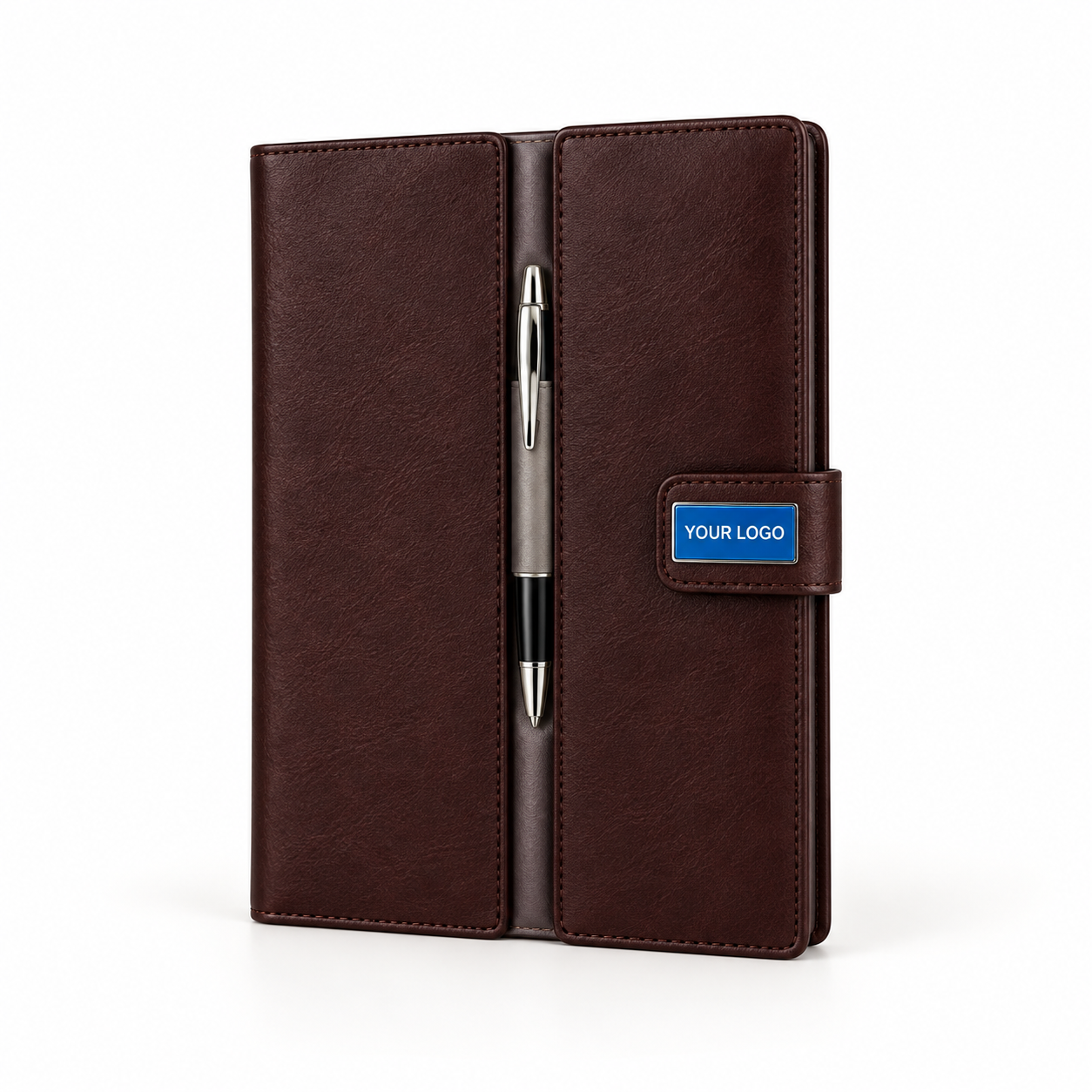 Black A5 Notebook With Blue Branding Plate