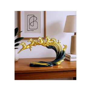 Eco-Friendly Gold Wave Sculpture
