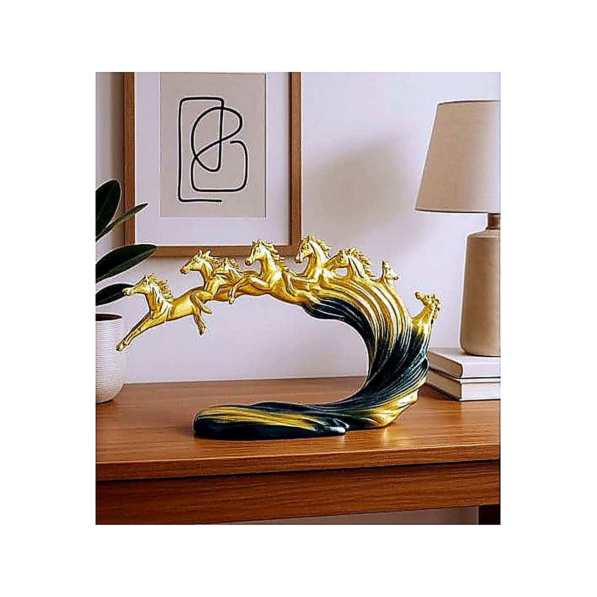 Eco-Friendly Gold Wave Sculpture