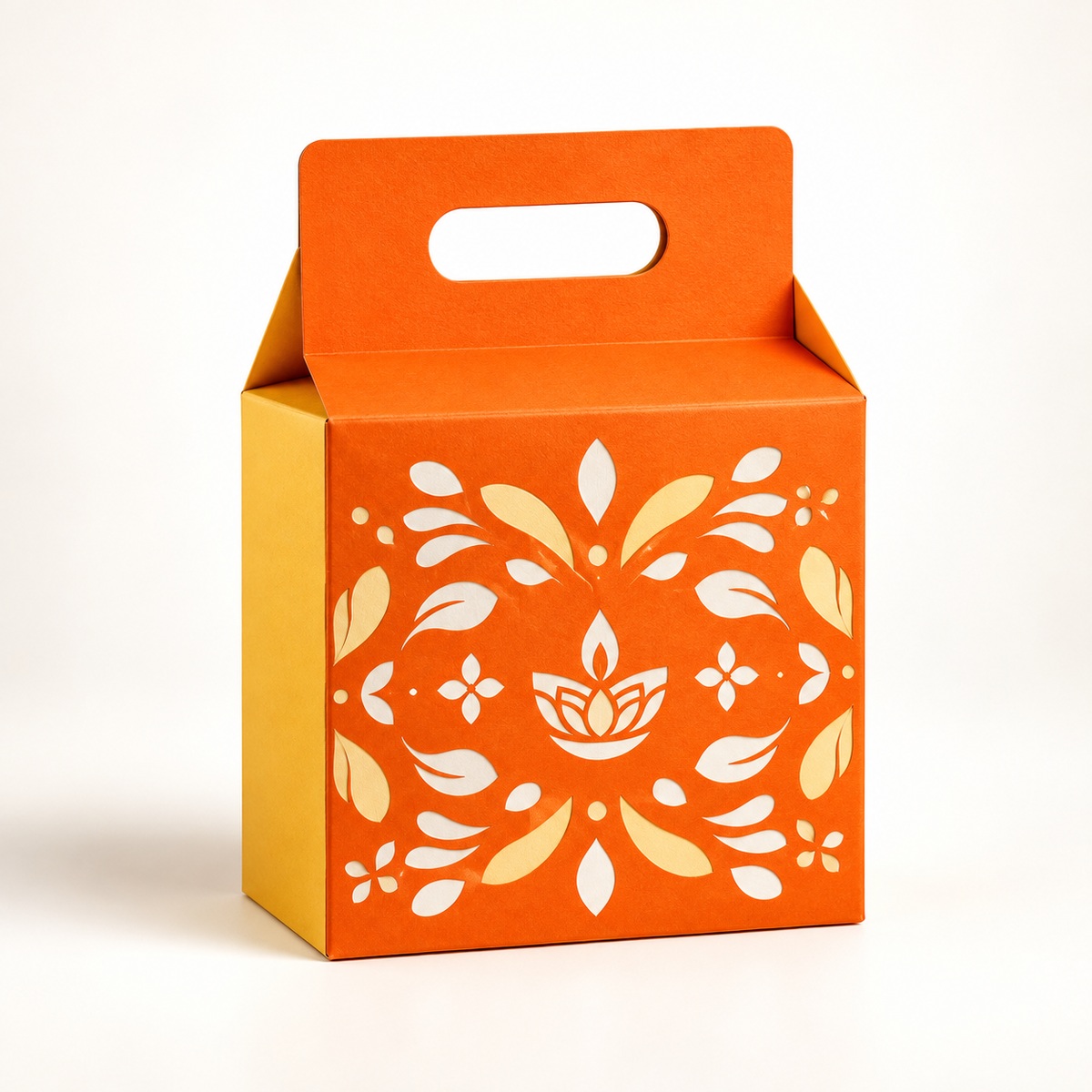Orange Carry Handle Festive Gift Box