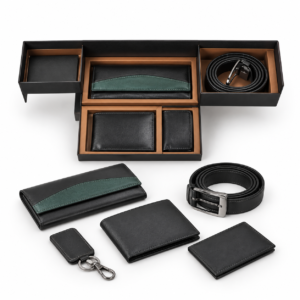 A1 5-in-1 Leatherette Wallet Belt Cardholder And Keychain Gift Set