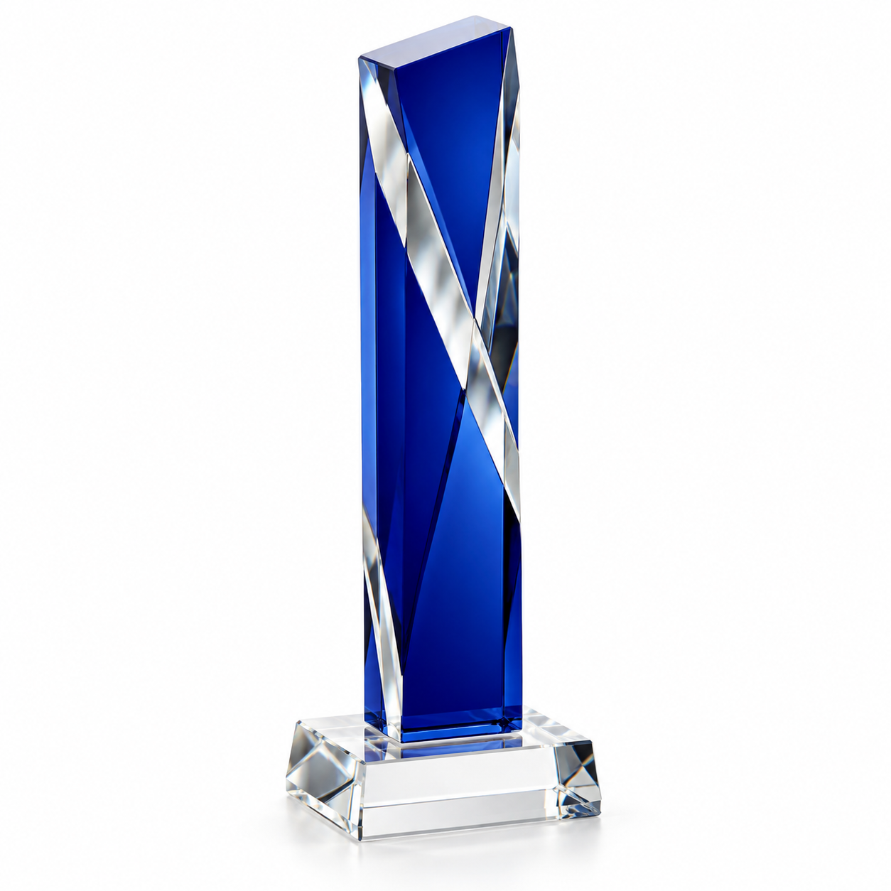 Cobalt Blue Crystal Column Award