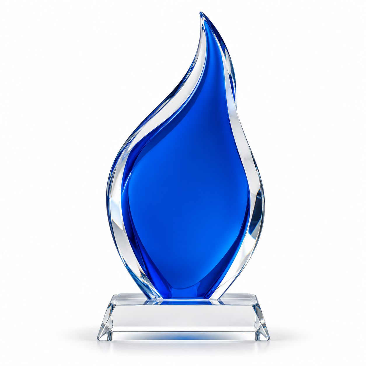 Cobalt Blue Glass Flame Award