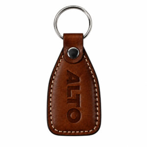 Oval Leather Keychain