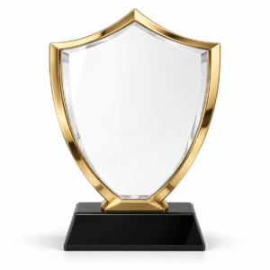 Gold Border Acrylic Shield Award