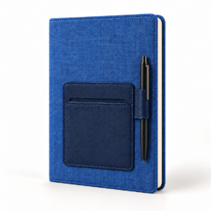 Blue A5 Notebook With Mobile Pocket And Pen Loop