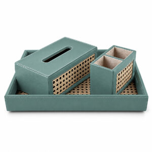 Eco-Friendly Tissue Box Desk Set