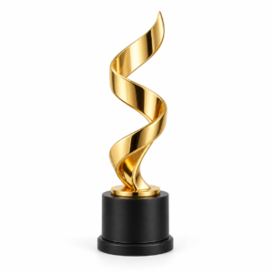 Gold Spiral Ribbon Trophy