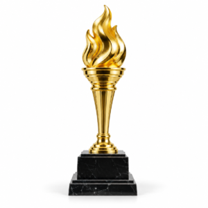 Gold Torch Flame Trophy