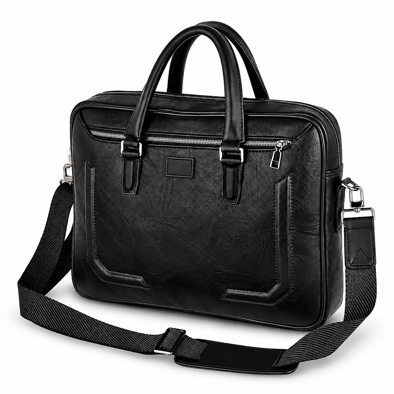 Black Leather Laptop Bag