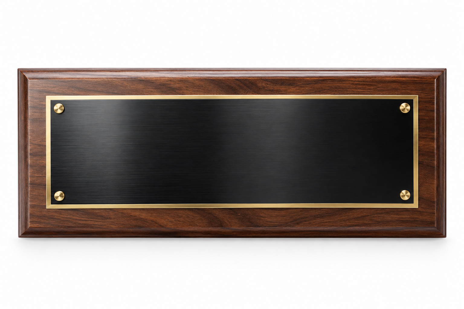Horizontal Walnut Black Gold Plaque