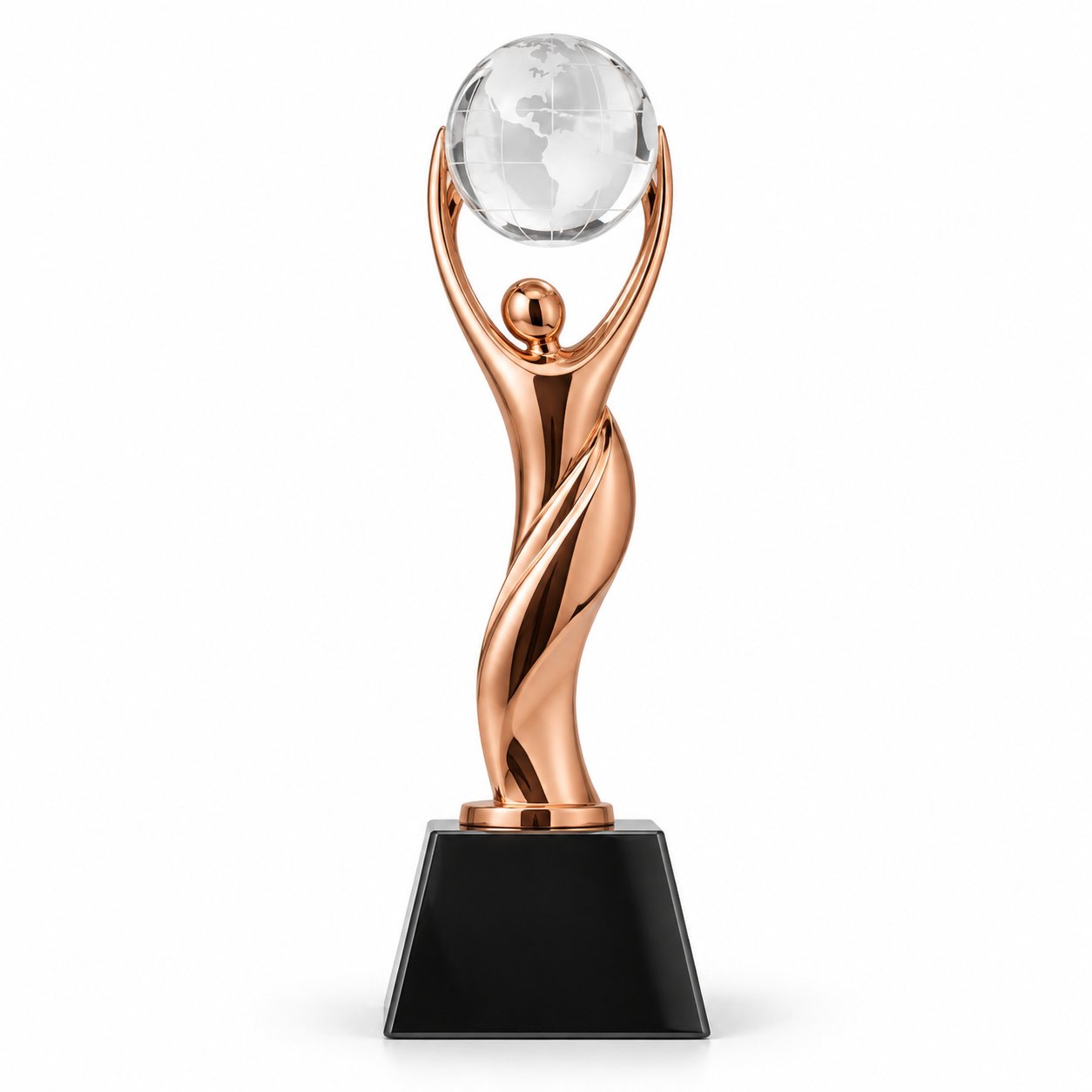 Rose Gold Globe Figure Trophy