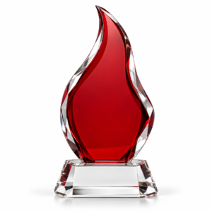 Ruby Red Crystal Flame Award